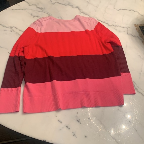 Tome Pink Colorblock Sweater Merino Wool Cotton US 22 3x - Picture 12 of 12